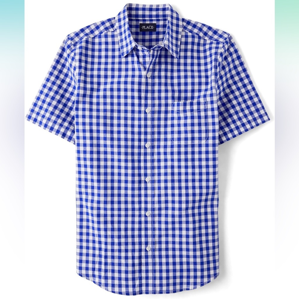 The Children's Place Men's Dad & Son Matching Short Sleeve Button Down Shirt, L